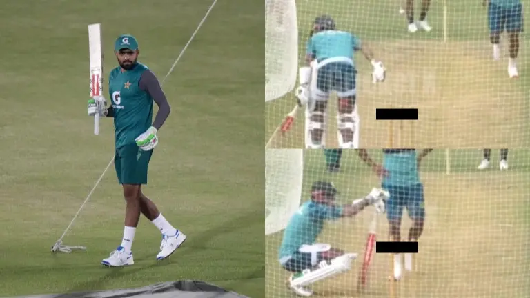 Babar Azam Hit by Khurram Shahzad’s Lethal Delivery in Nets, PAK Pacer Leaves Batter Wincing in Pain Babar Azam