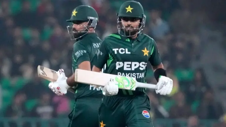 Babar Azam and Fakhar Zaman during the tri-nation series