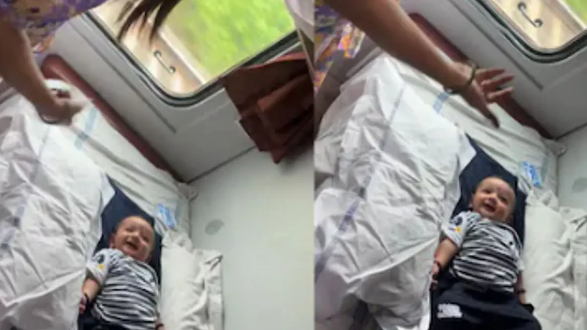 Baby 'Sneaking' Onto Train Without Ticket Melts Hearts Online | WATCH