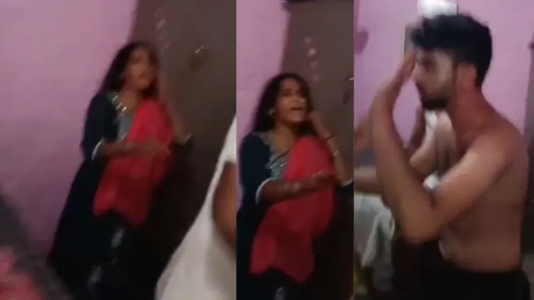 छत पर सोया था पति, नीचे कमरे में आशिक संग रंगरलियां मना रही थी पत्नी; खोला दरवाजा तो इस हाल में थे दोनों, बवाल का VIDEO वायरल baghpat news husband caught red handed wife her lover compromising position beat police arrested