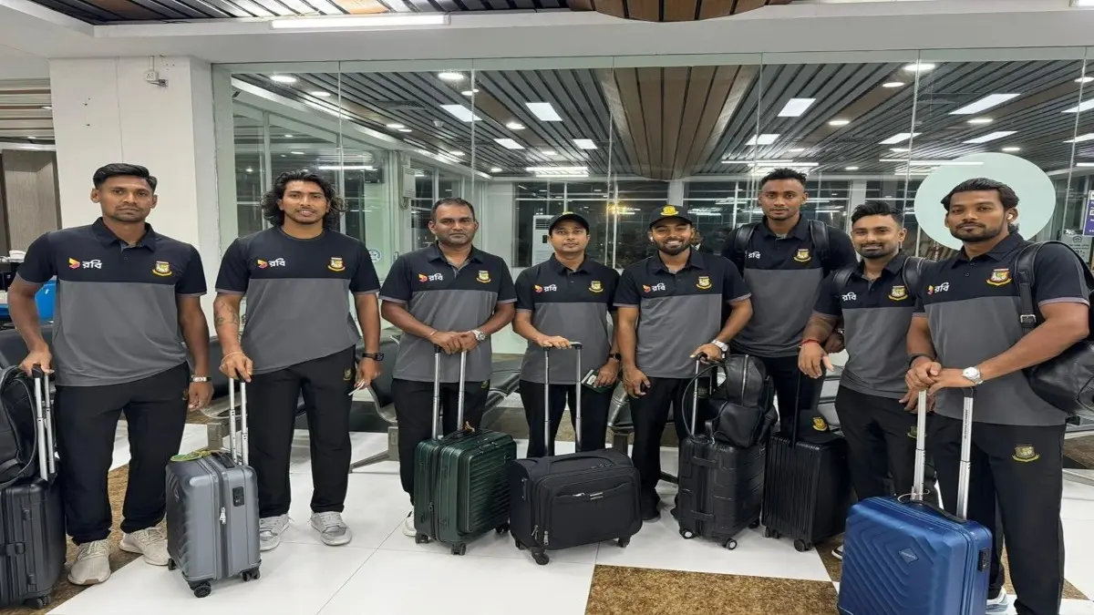 Bangladesh cricketers on their way to UAE