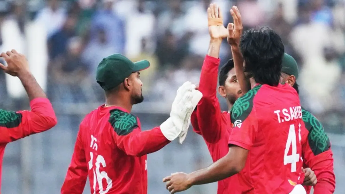Bangladesh players during the 1st T20I match of the series against Pakistan