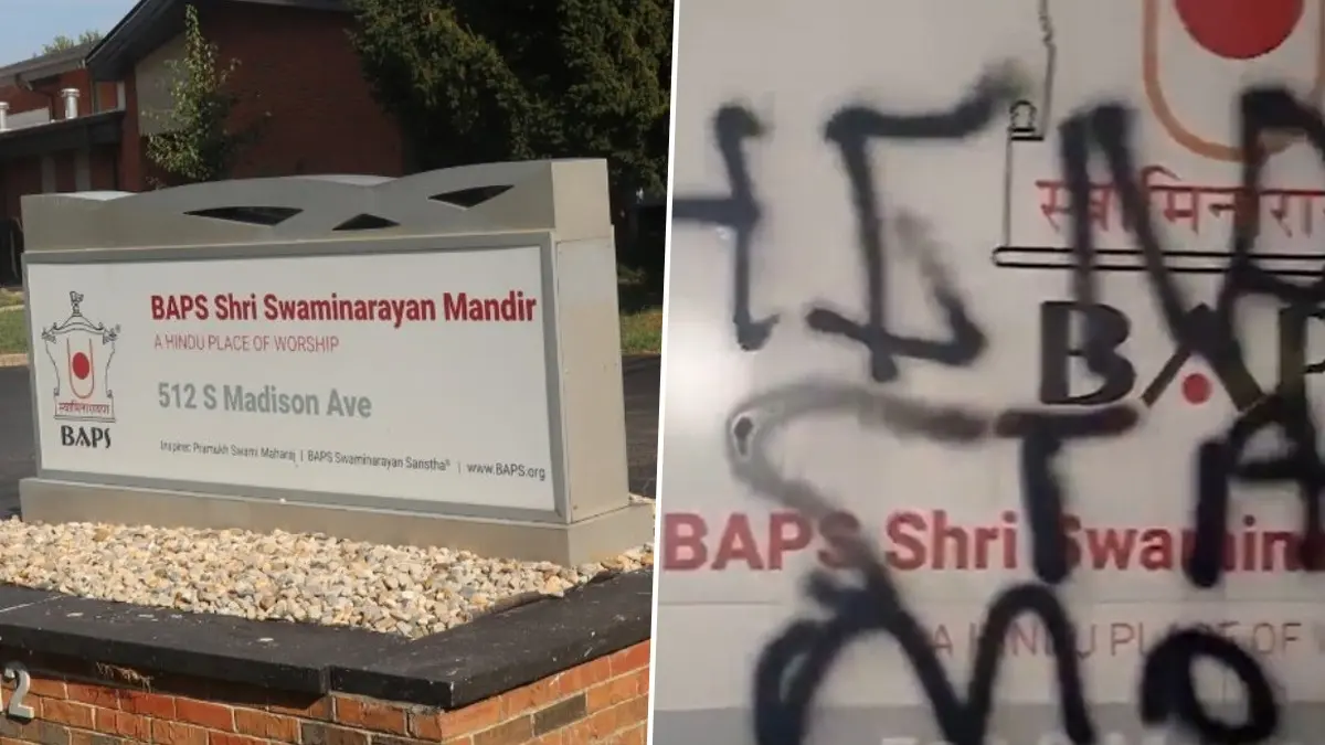 BAPS mandir in the USA vandalised