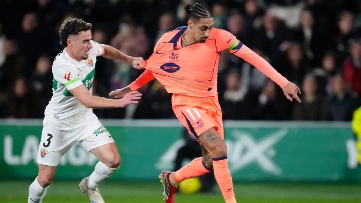 Raphinha Doubtful For Barcelona’s Copa Del Rey Semifinal Against Atletico Madrid Barcelona player Raphinha against Elche