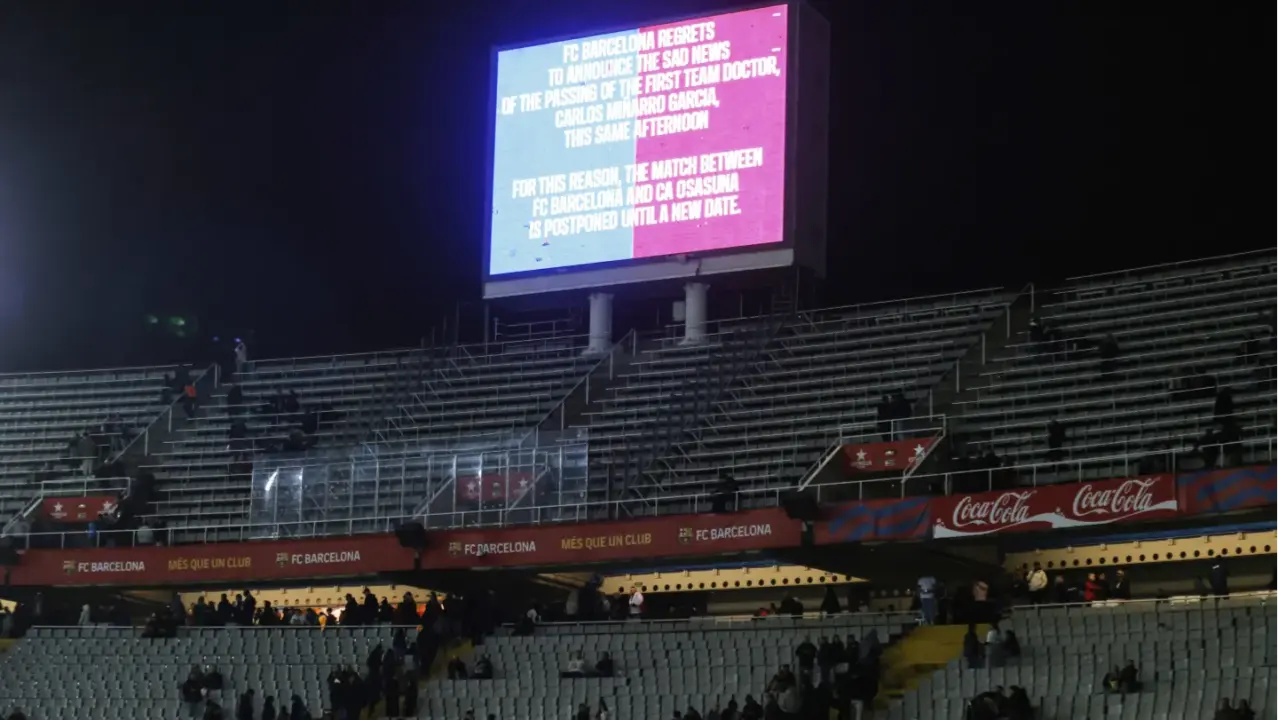 Barcelona's match against Osasuna had to be postponed.