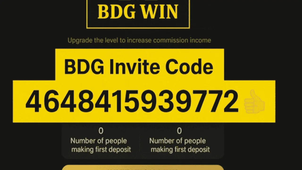 BDG Game Invite Code: 4648415939772 (Claim Now)
