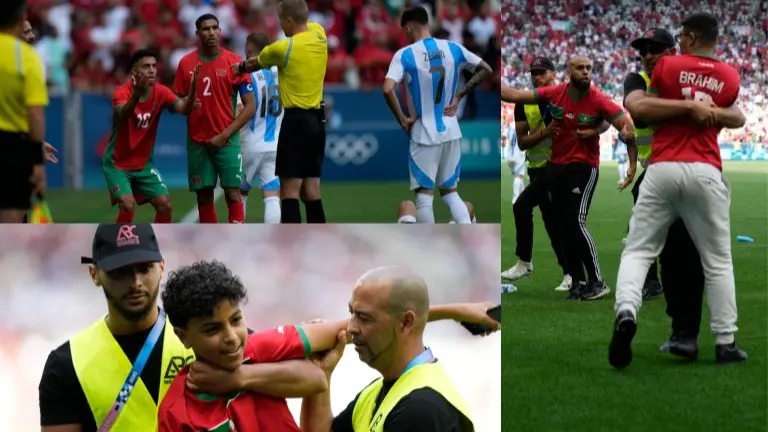 Paris Olympics Hit With Scandal, Morocco Fans Invade Pitch And Scare Argentina Players With Crackers Bedlam at Paris Olympics as Moroccan Fans invade pitch against Argentina