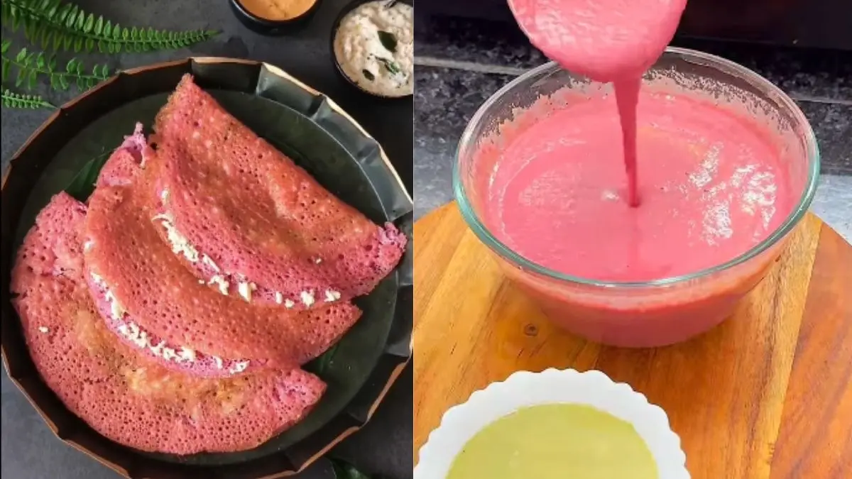Beetroot Paneer Dosa Recipe