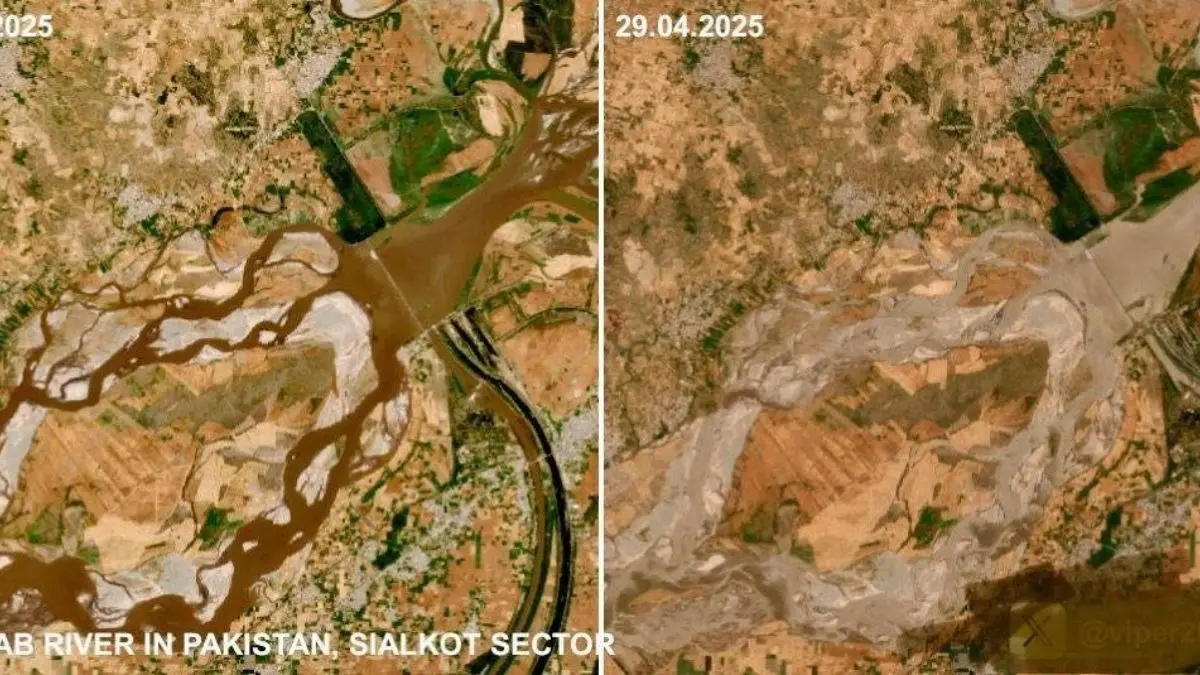 Before After Images Show Dry River Bed Of Chenab As India Turns Off The Tap For Pakistan In Response To Pahalgam