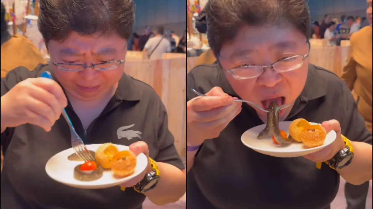 “Snake Puri”: Video of Woman Eating Eel With Pani Puri Goes Viral, Netizens Reacted Video of Woman Eating Eel With Pani Puri Goes Viral, Netizens Reacted