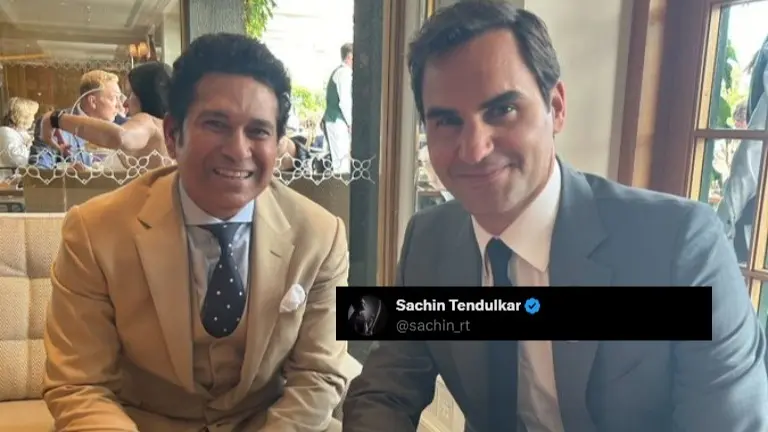 'Roger That': Sachin Tendulkar Shares What It Was Like Meeting Roger Federer At Wimbledon 2024 Sachin Tendulkar and Roger Federer
