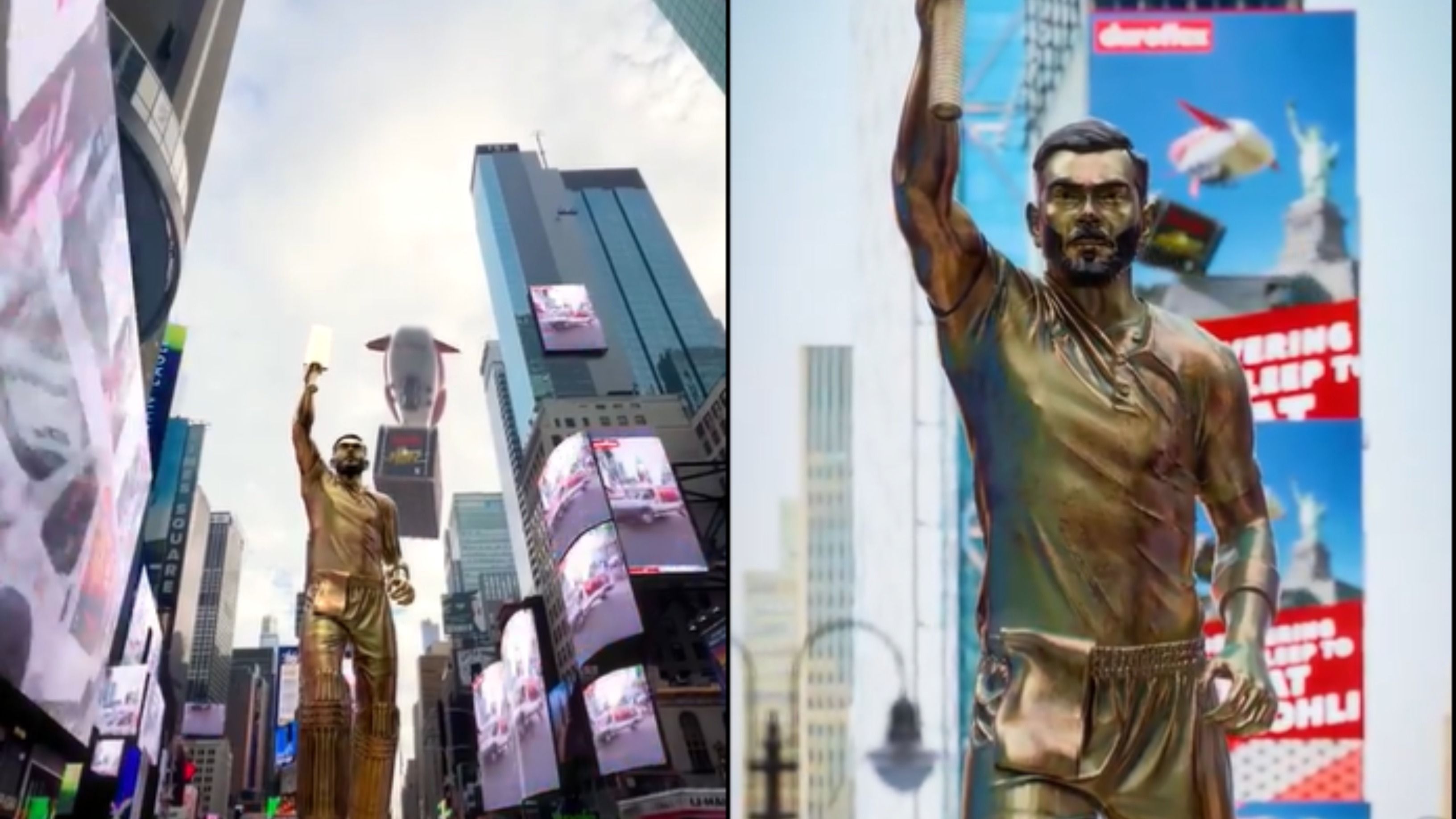 Virat Kohli Takes Over Times Square: Mattress Brand Unveils Gigantic ...