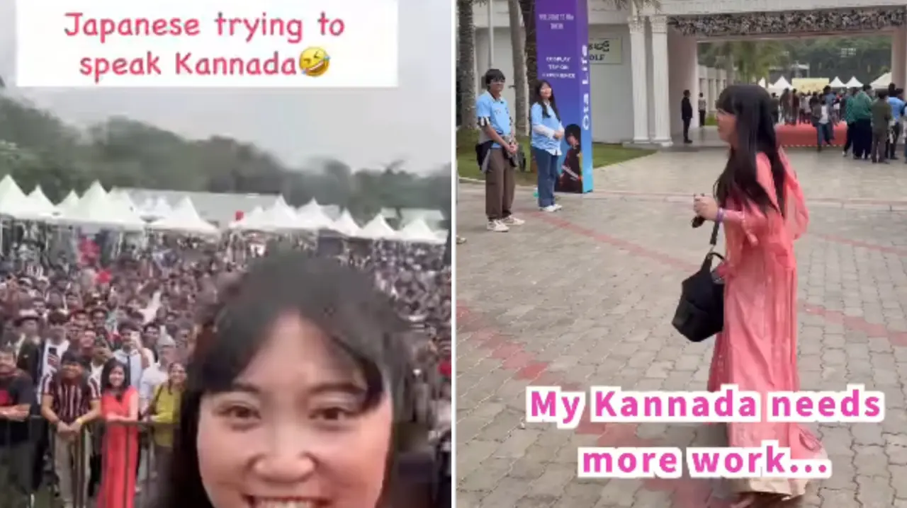 Japanese Woman Speaks Fluent Kannada in Bengaluru, Leaves Crowd Amazed | Watch Viral Video