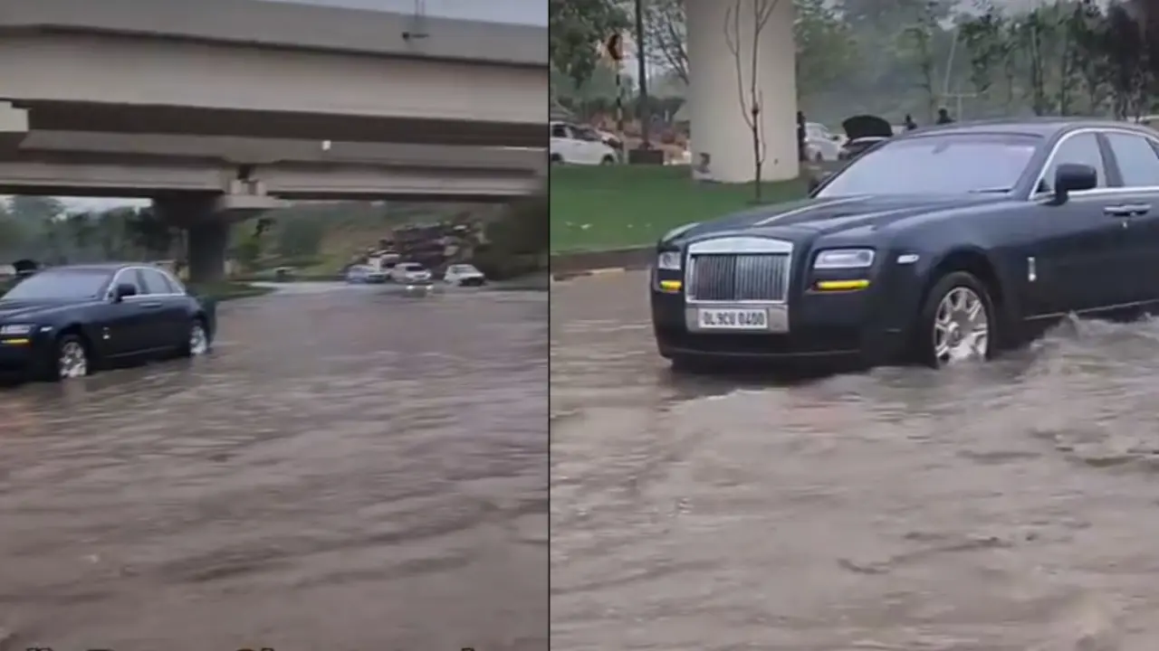 Rolls Royce Ghost Stuck in Delhi Rains, Viral Video