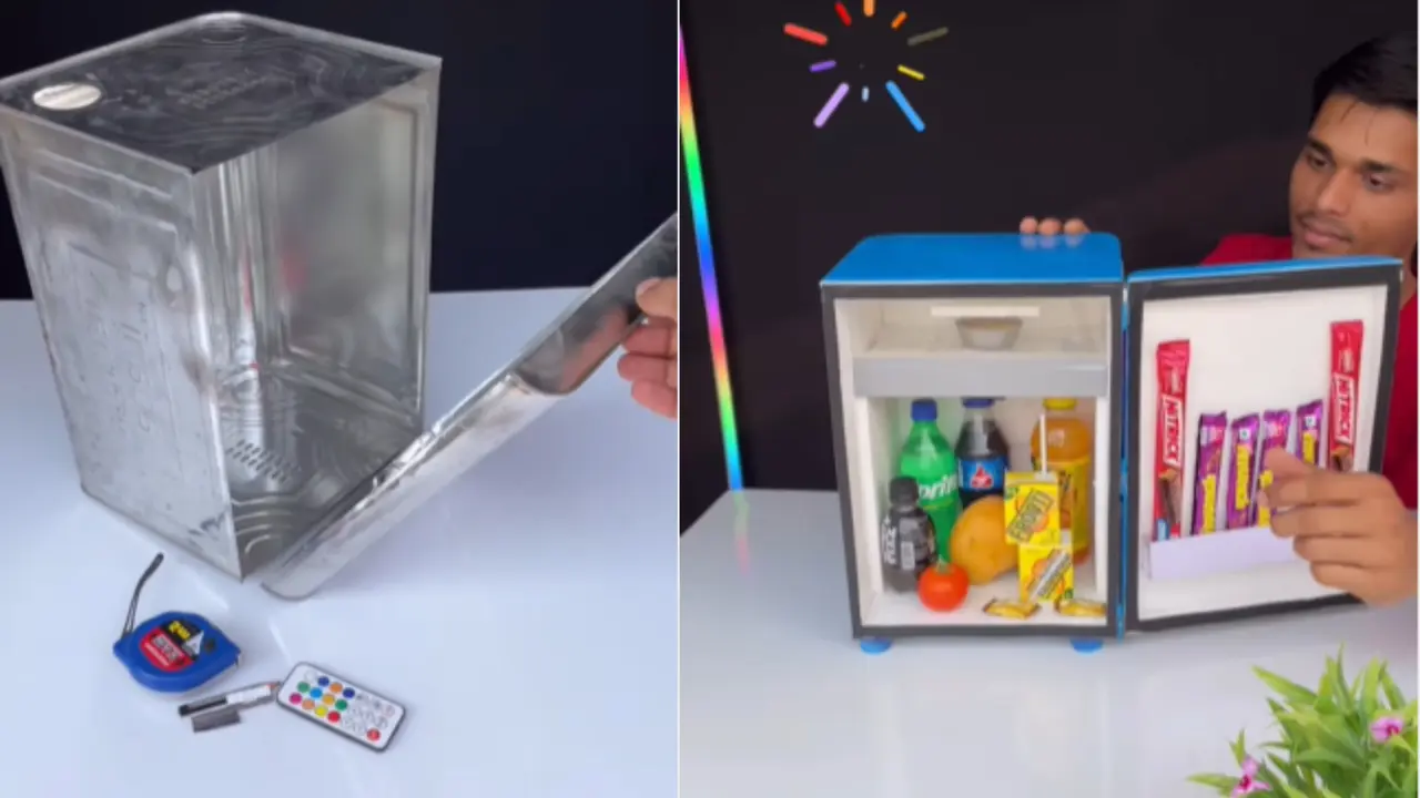 Watch: Man Converted Metal Box to a Mini Fridge at Home, Netizens Amazed Vlogger made mini fridge out of metal box, video goes viral
