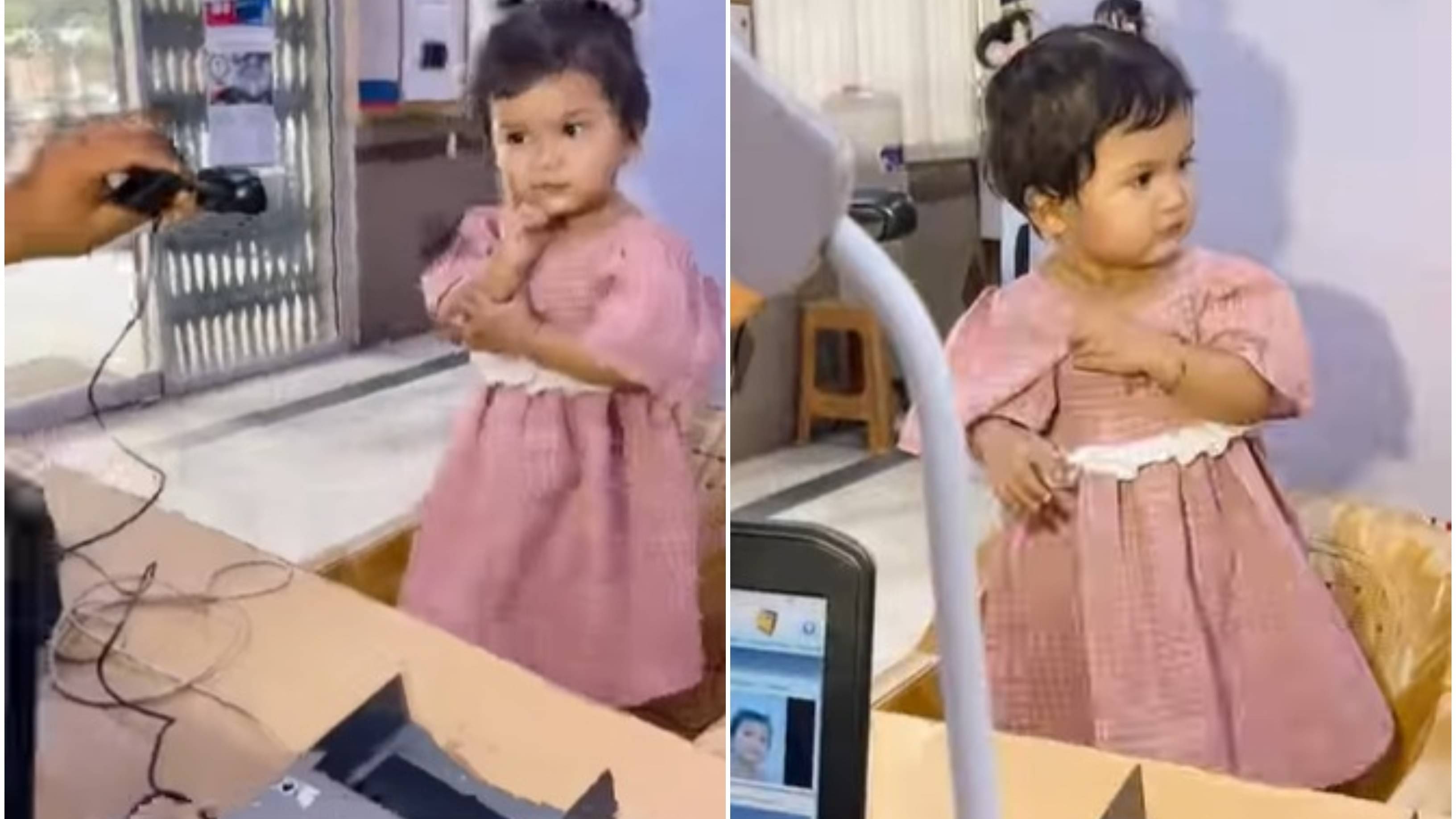 Video Of Little Girl Posing For Aadhaar Card Photo Goes Viral | Watch ...