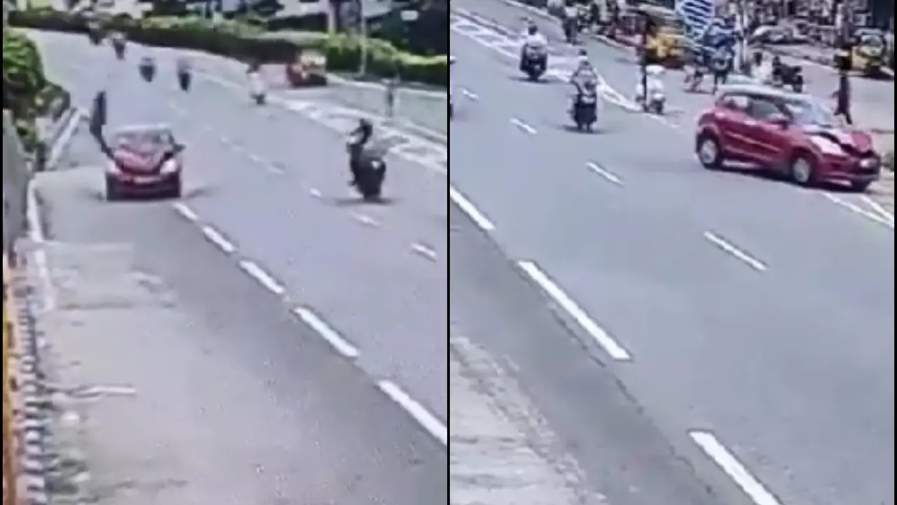 Telangana Man Tossed in Air By Speeding Car While Crossing Highway