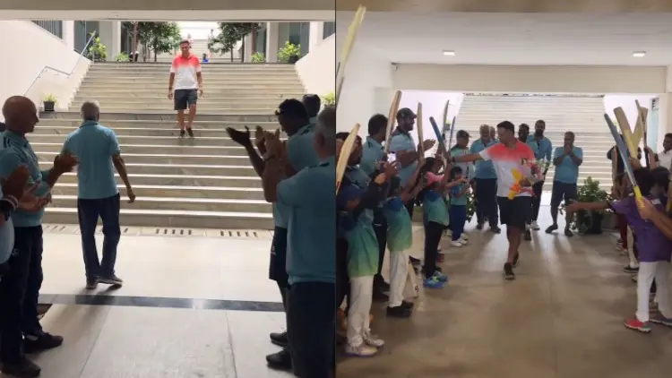Modest Rahul Dravid Asks Kids to Lower Their Bats as He Gets a Guard of Honour at Bengaluru Academy Rahul Dravid
