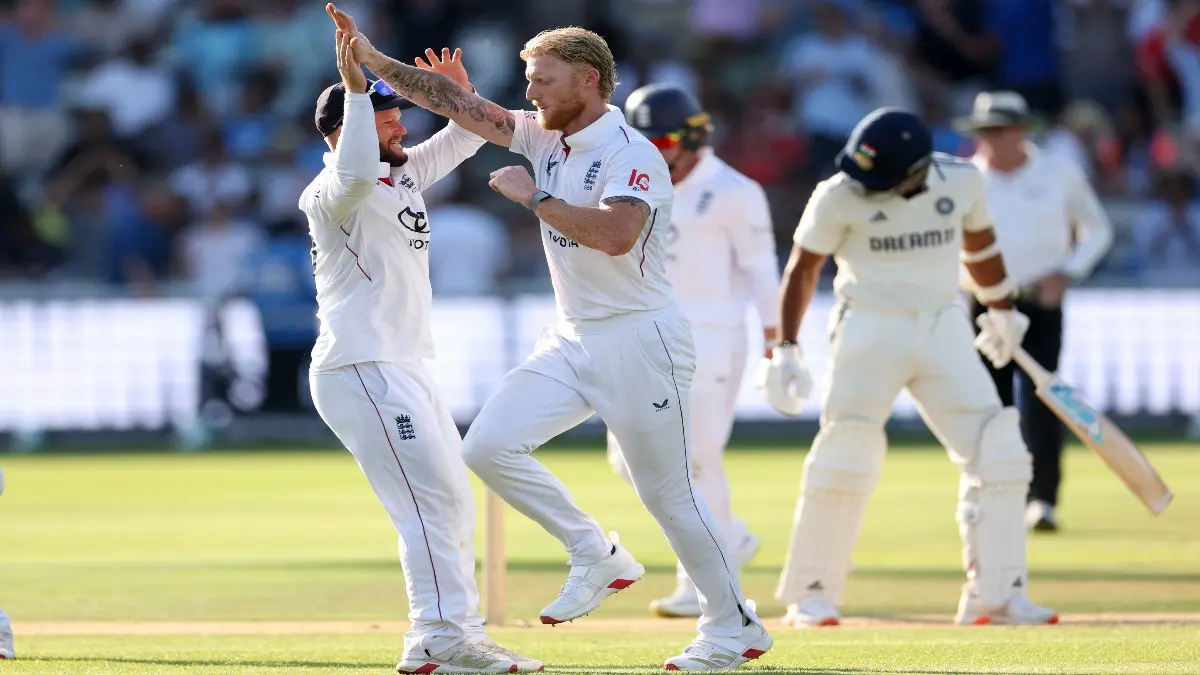 Ben Stokes celebrates a wicket