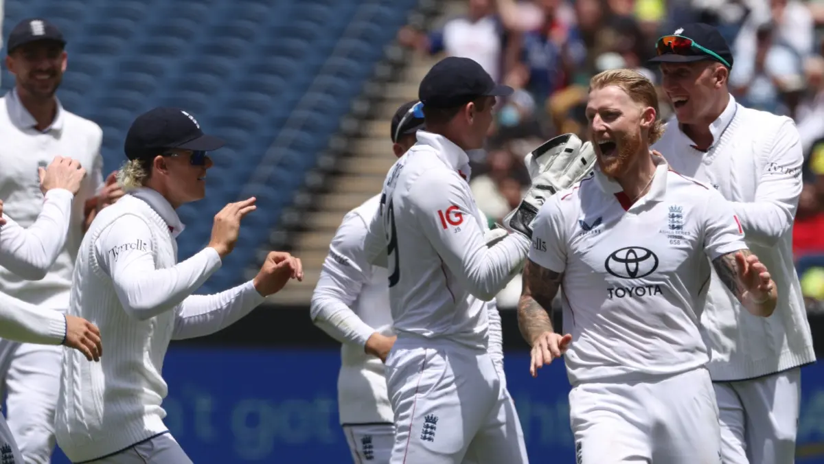 Ben Stokes celebrates with his teammates