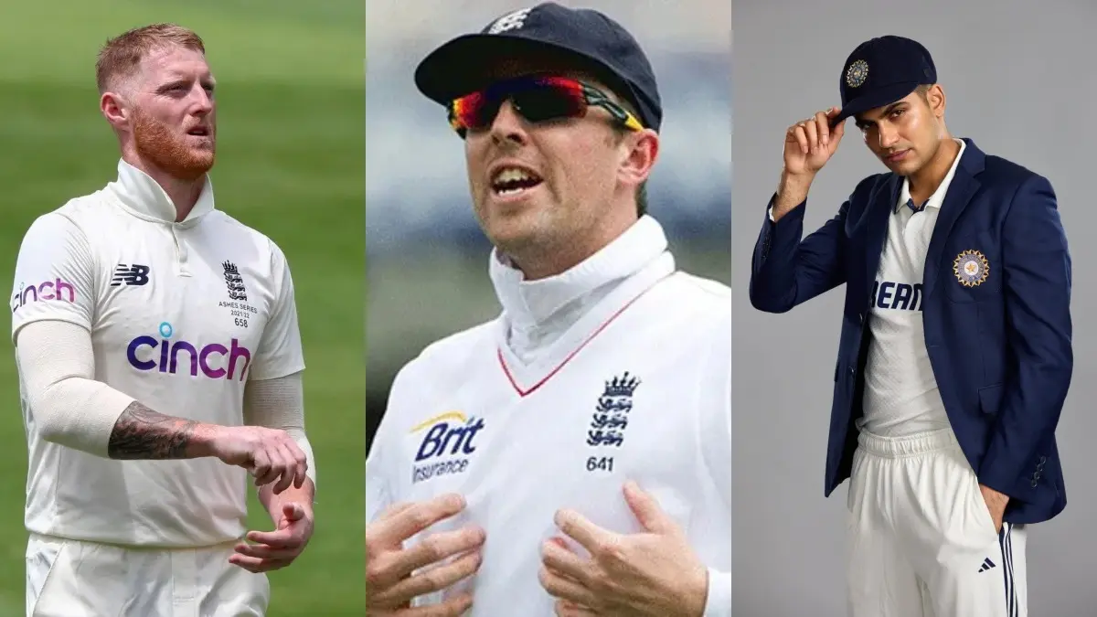 Ben Stokes (L), Graeme Swann (C), Shubman Gill (R)