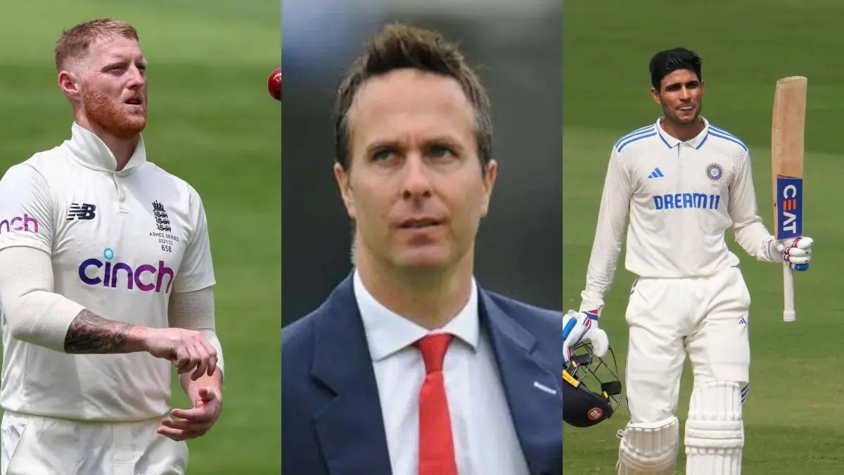 Ben Stokes (L), Michael Vaughan (C), Shubman Gill (R)