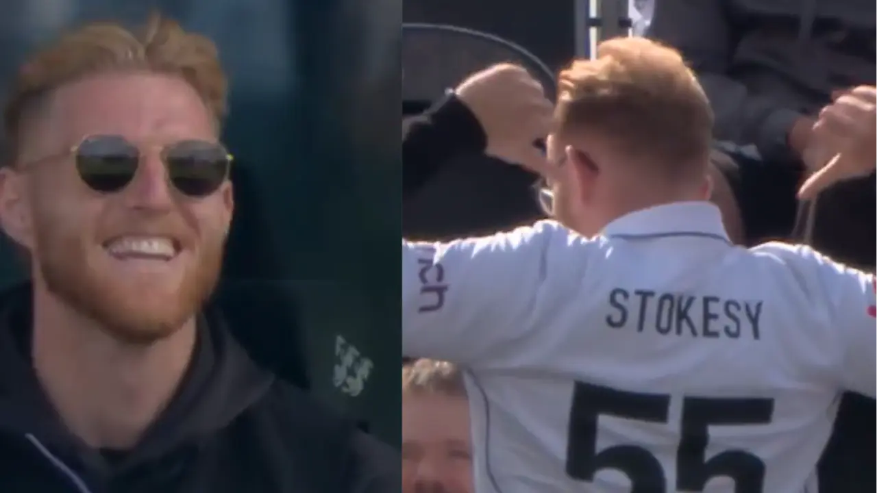ENG vs SL: Ben Stokes Can't Control His Laughter After Spotting His Doppelganger in Manchester Test Ben Stokes laughs at his doppelganger