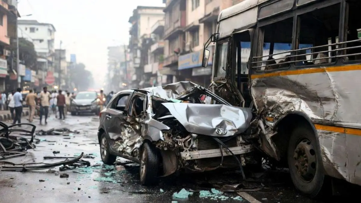 BREAKING: बेंगलुरु में भीषण सड़क हादसा, बस-कार की आमने-सामने भिड़ंत में 5 लोगों की मौत; कई घायल Bengaluru Accident