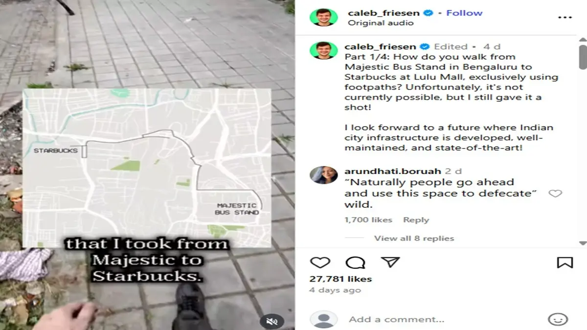 Bengaluru Footpath Drama: BBMP Faces Heat for Acting Only After Canadian Vlogger’s Viral Video Bengaluru Footpath Drama: BBMP Faces Heat for Acting Only After Canadian Vlogger’s Viral Video