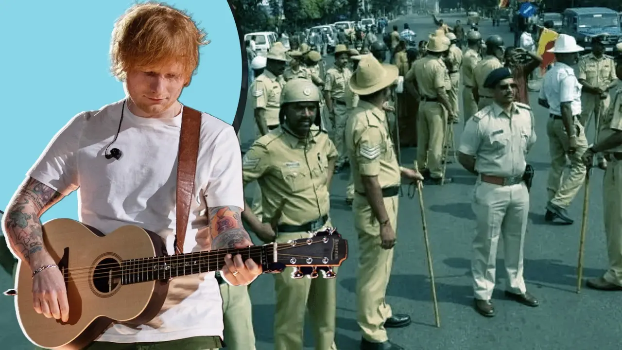 Bengaluru Police Stops Ed Sheeran's Street Show Citing Lack Of Permission | Watch Bengaluru Police Stops Ed Sheeran's Street Show - Here' Why