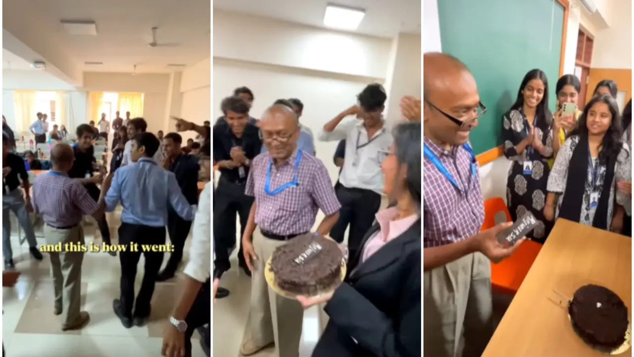 Viral Video: Bengaluru College Students' Farewell Prank on Teacher Steals the Show | Watch Bengaluru students prank their teacher