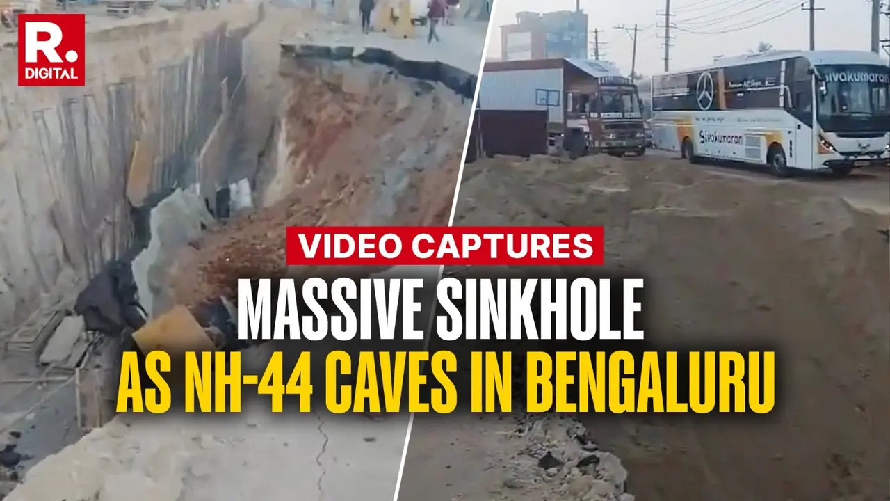 Bengaluru: NH-44 Caves In, Massive Sinkhole Brings Traffic To A Screeching Halt Bengaluru Traffic In Chaos After NH-44 Cave-In Causes Massive Sinkhole