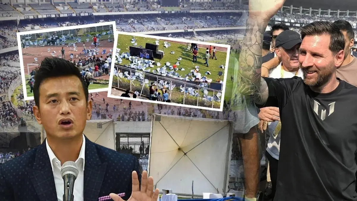 bhaichung bhutia on lionel messi kolkata event chaos