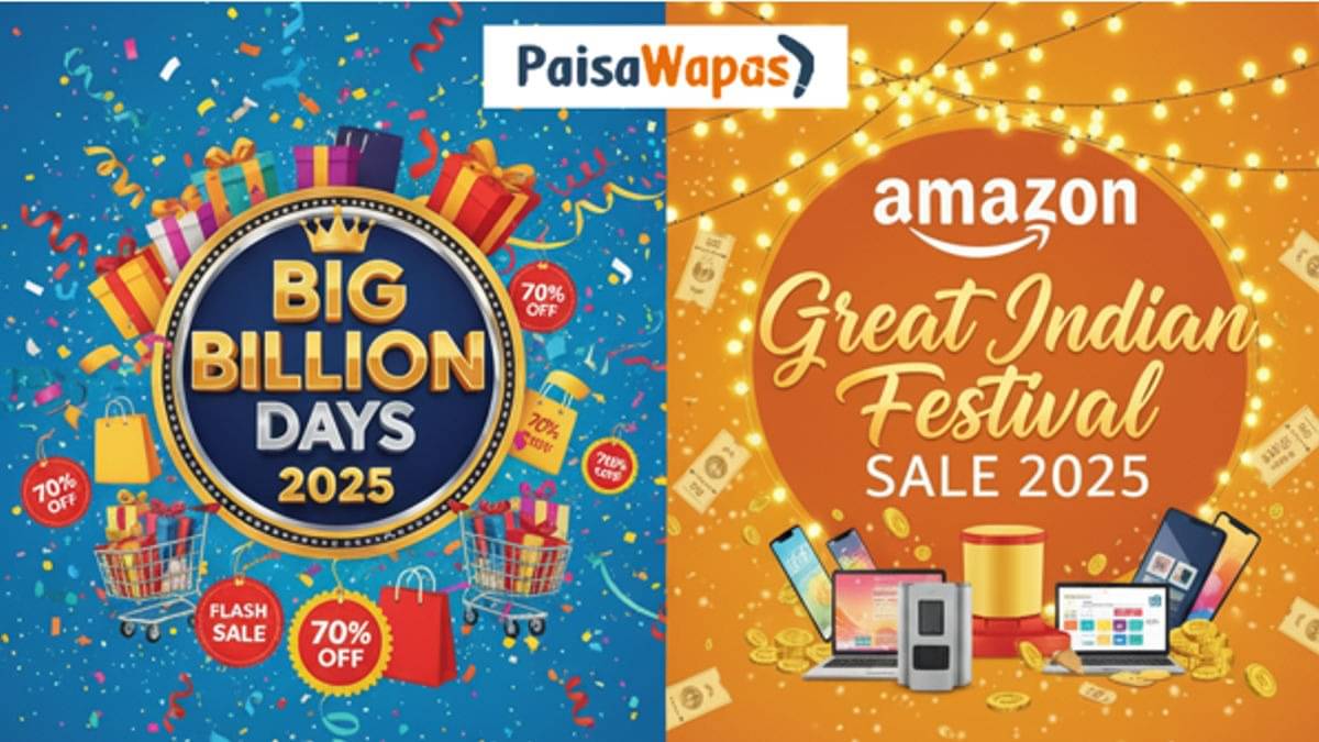 Big Billion Days & Amazon Festival Sale 2025: How to Get Extra Cashback and Coupons via PaisaWapas