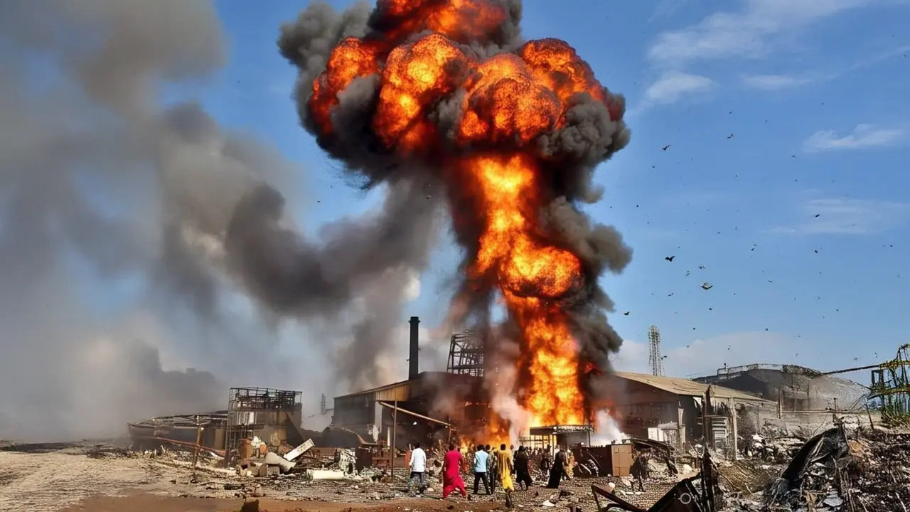 Big explosion in firecracker factory