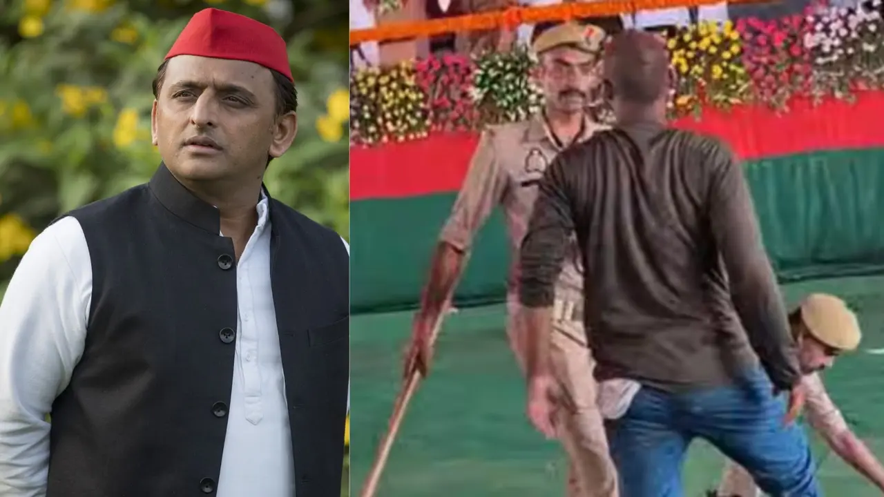 big security breach in Akhilesh Yadav program in Azamgarh