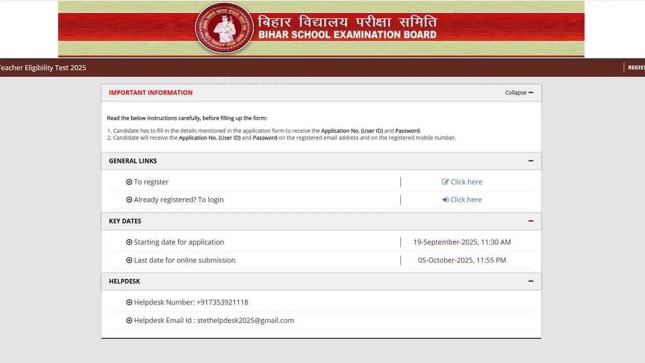 Bihar STET Admit Card 2025 Release Date Announced