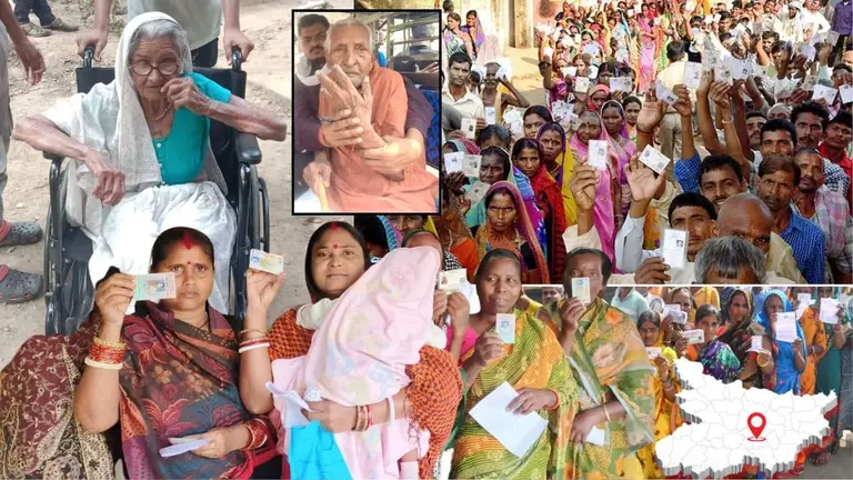 Photo: बिहार चुनाव में दिखी लोकतंत्र की खूबसूरती, महिलाओं ने जमकर डाला वोट, 105 की बुजुर्ग ने किया मतदान Bihar Voting Photos