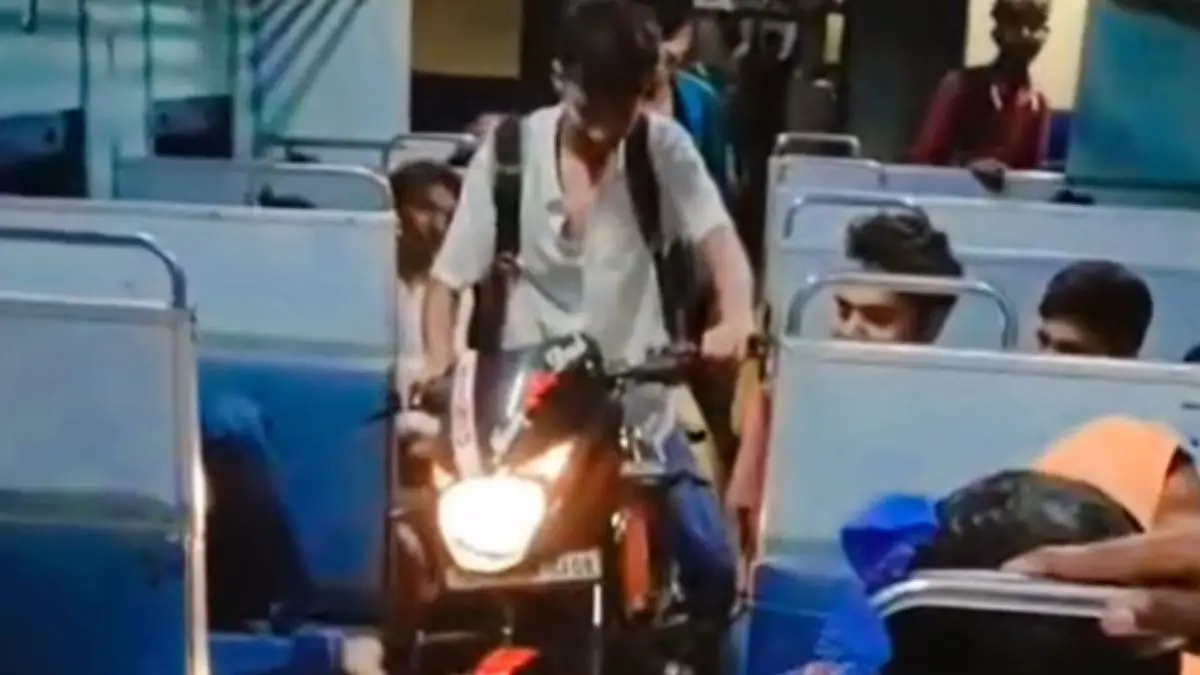 bike inside the train