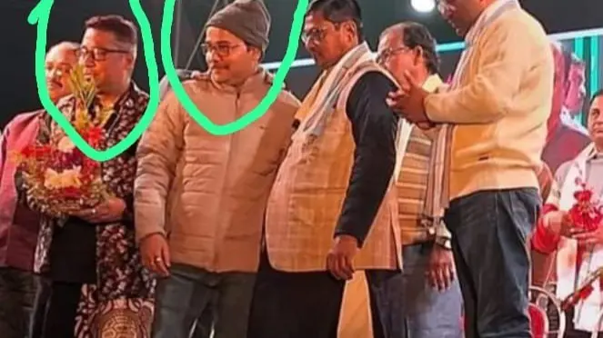 Biplav Singha and Suman Hazara With TMC MLA