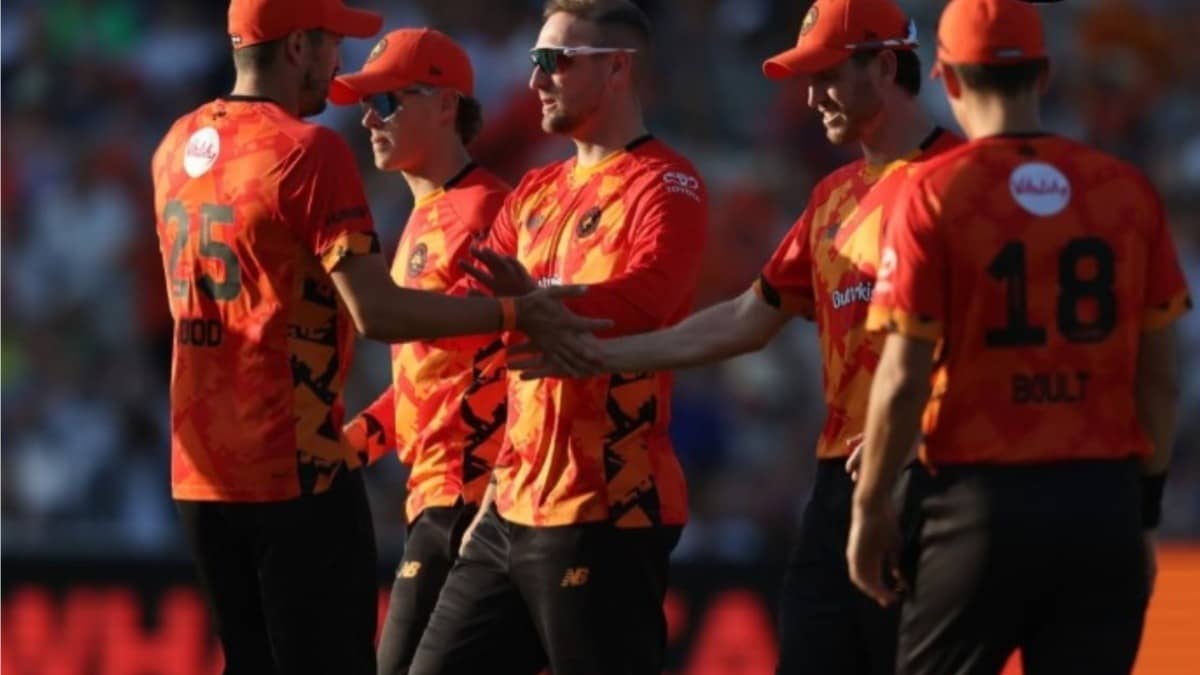 Birmingham Phoenix celebrating after sealing a win at The Hundred 2025