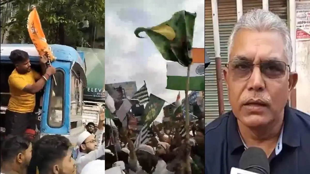 BJP allegation- Saffron flag was removed in Kolkata