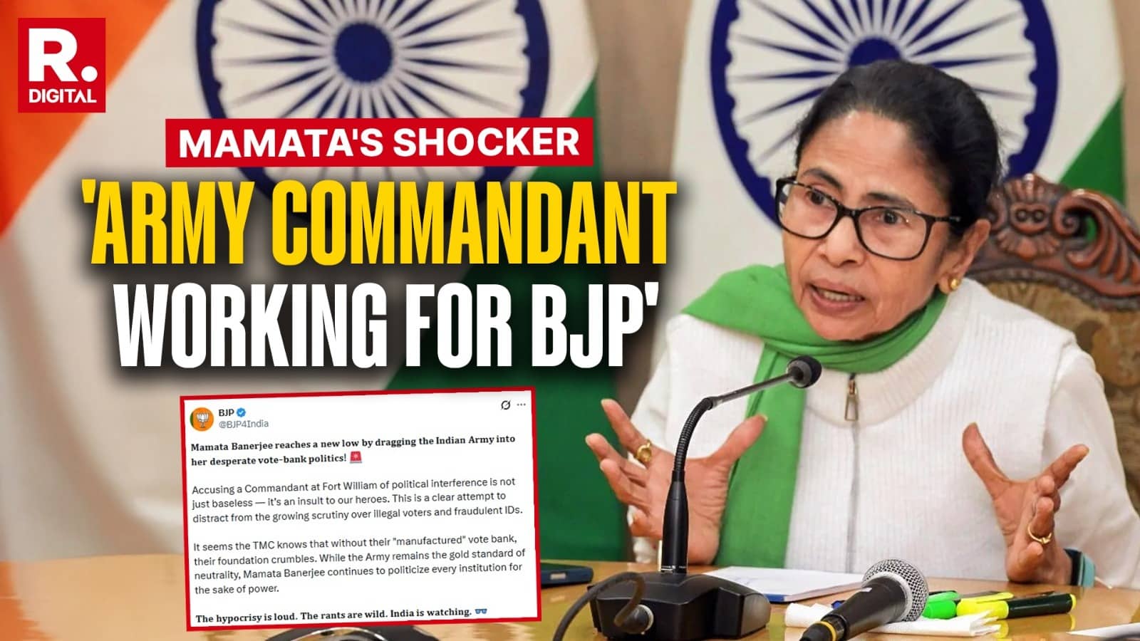 BJP Criticises Mamata Banerjee Over Army Remarks, Calls It ‘Insult to Our Heroes’