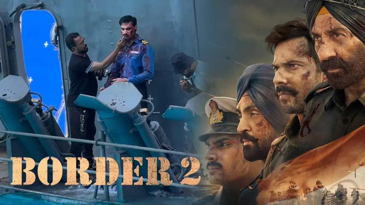 border 2 shooting bts video ahan Shetty war scene in swimming pool vfx