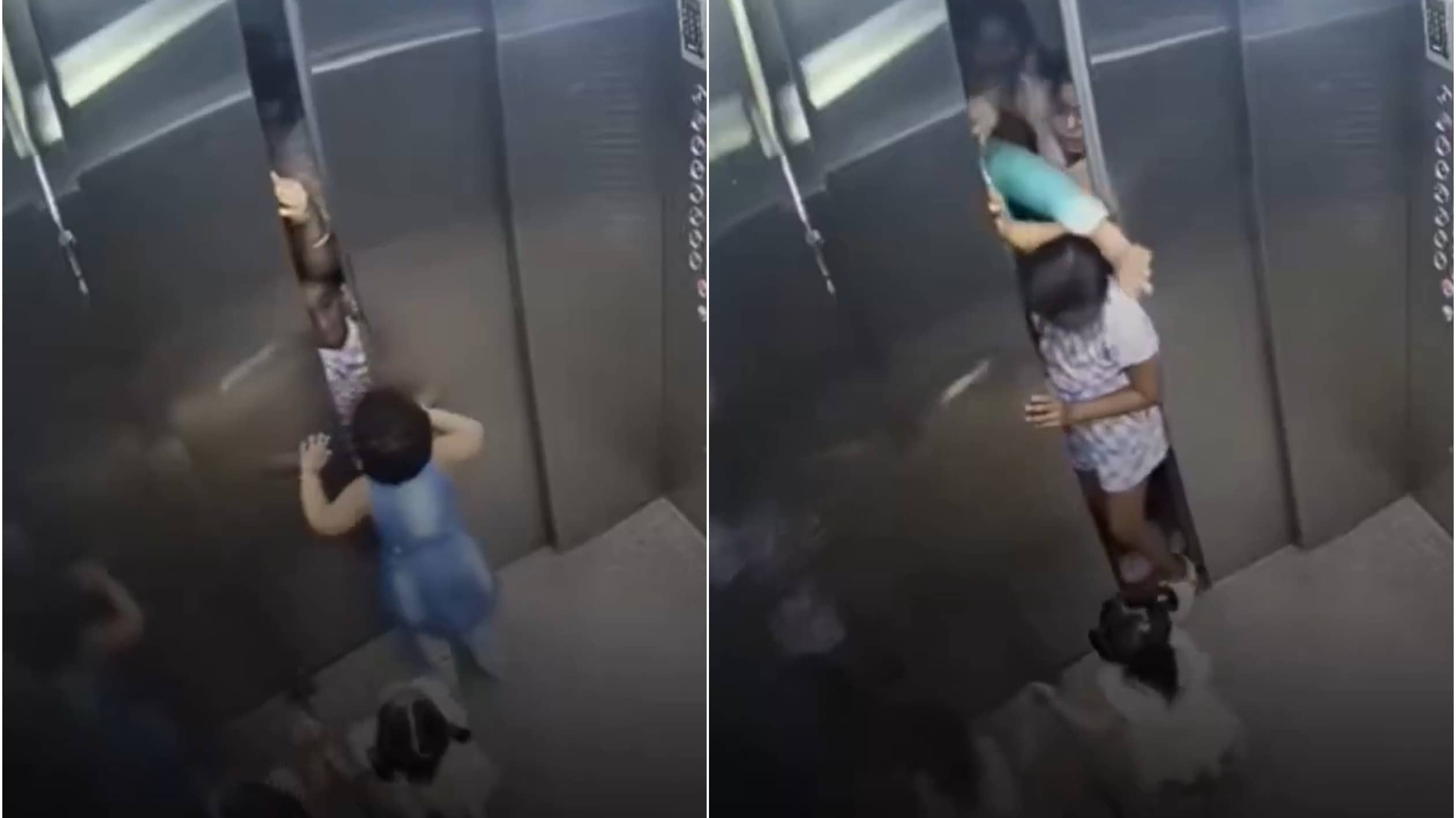 'Brave Angel': Heartwarming CCTV Shows Girl Bravely Standing Between Closing Doors To Rescue Kids From Faulty Elevator