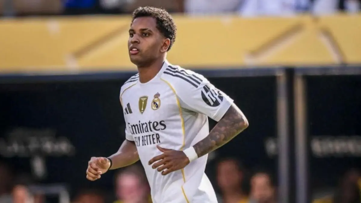 Brazilian attacker Rodrygo in action during the FIFA Club World Cup 2025