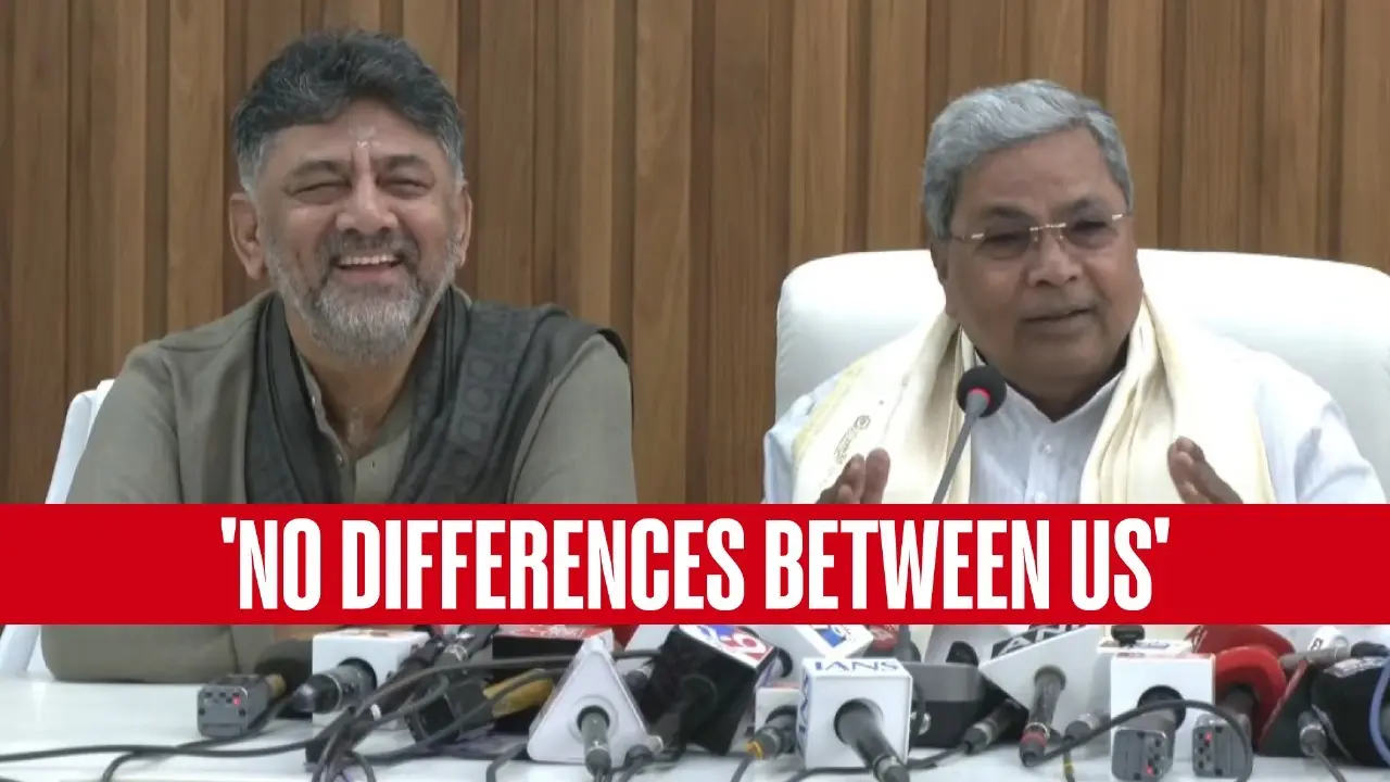 Karnataka Power Tussle: Siddaramaiah & DKS Present United Front, Call Rift ‘Opposition’s Fake Campaign’ BREAKING: After Days of Tension, Karnataka CM Siddaramaiah & Deputy CM DK Shivakumar Present United Front, Call Rift ‘Opposition’s Fake Campaign’