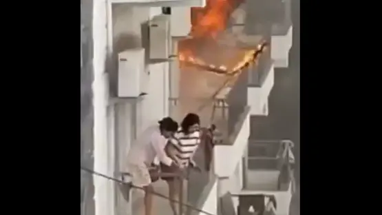 BREAKING | VIDEO: Massive Fire Engulfs Greater Noida Girls' Hostel, Students Jump to Escape