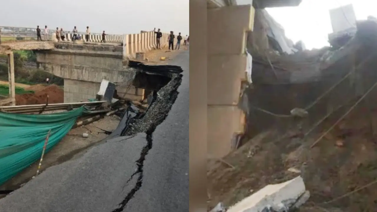 MP: जबलपुर में बड़ा हादसा, NH-45 पर भरभराकर गिरा रेलवे ओवरब्रिज का हिस्सा; मची अफरा-तफरी Bridge Collapse Jabalpur