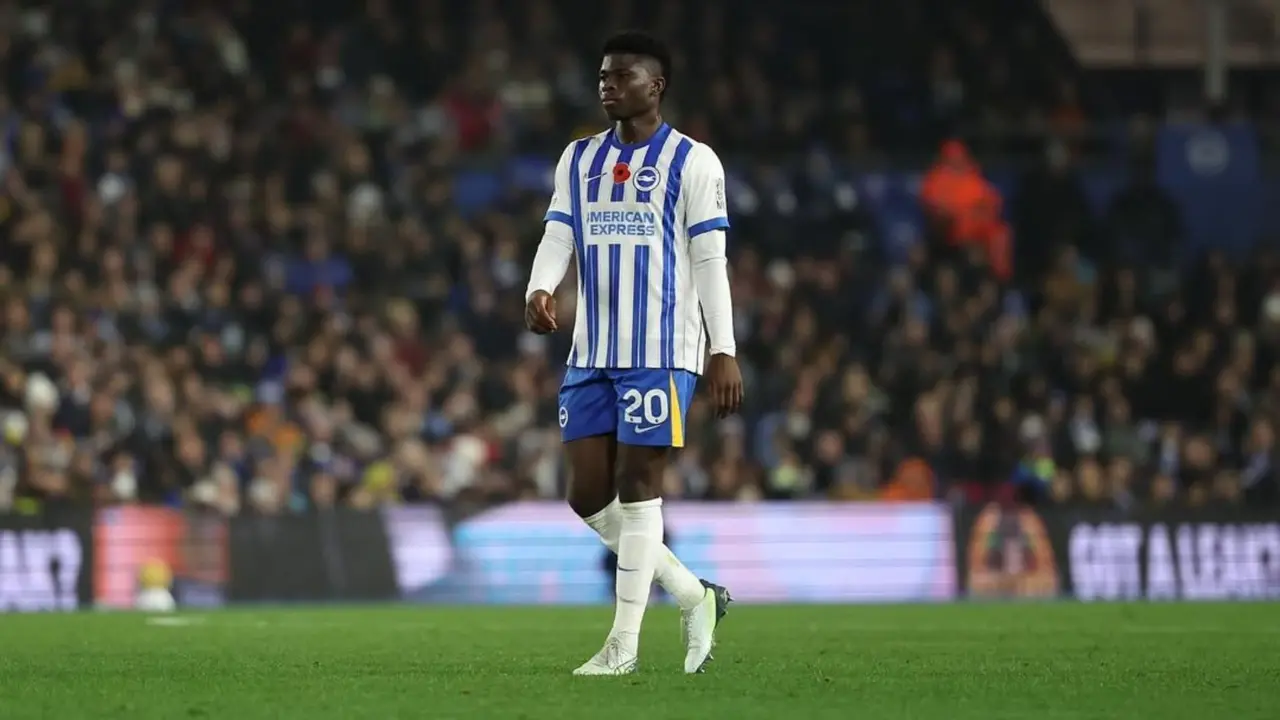 Brighton midfielder Carlos Baleba in a file photo.